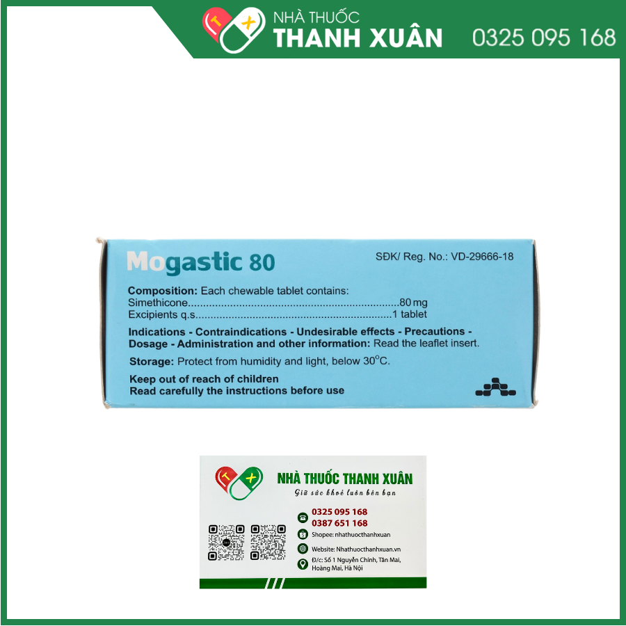 Viên nhai Mogastic 80 trị đầy hơi, khó tiêu